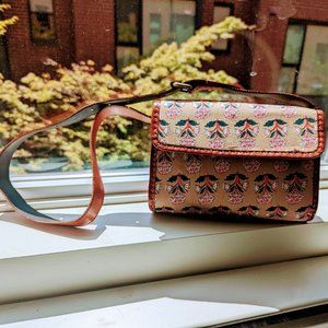 Vintage-style Handcrafted Cotton & Leather Handcrafted Sling/Shoulder Bag NEW